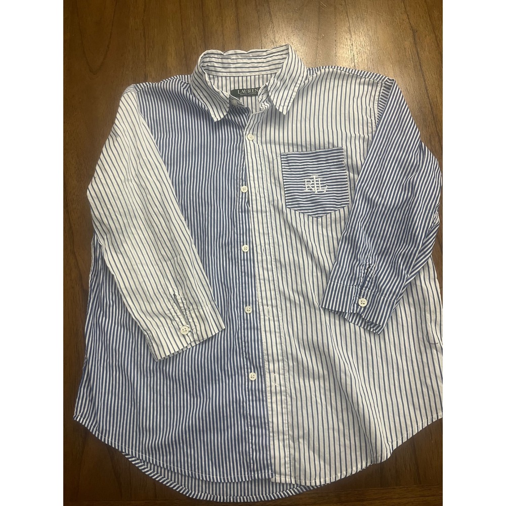 Lauren Ralph Lauren Mixed Stripe Button Down Shirt Petite Small PS fun shirt